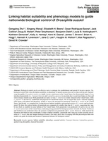 Image of first page of: Linking habitat suitability and phenology models to guide nationwide biological control of Drosophila suzukii