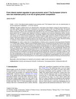 Bild der ersten Seite der Arbeit: From liberal market regulator to geo-economic actor?
                    The European Union’s new raw materials policy in an era of great power
                    competition