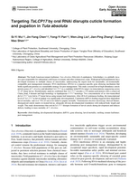 Image of first page of: Targeting TaLCP17 by oral RNAi disrupts cuticle formation and pupation in Tuta absoluta
				