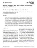 Image of first page of: Nitrogen fertilization alters plant guttation, reducing insect preference and fitness